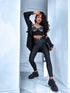 Black, matte faux leather pants "Diva" Z21-1